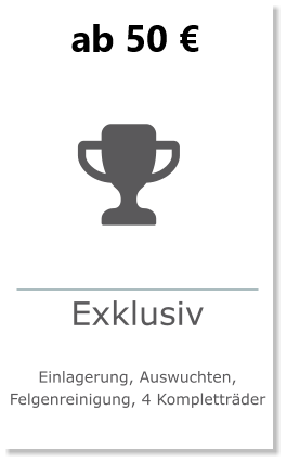 Exklusiv   Einlagerung, Auswuchten, Felgenreinigung, 4 Kompletträder   ab 44,99€